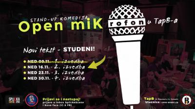 Image SplickaScena predstavlja: Open miK(rofon) novi tekst STUDENI - DRUGA (2). izvedba u TapB-a!