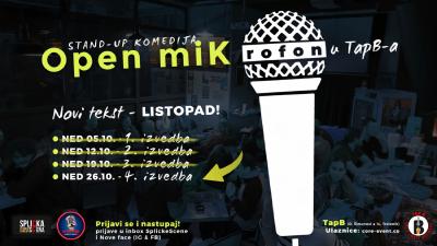 Image SplickaScena predstavlja: Open miK(rofon) novi tekst LISTOPAD -  ČETVRTA (4.) izvedba!